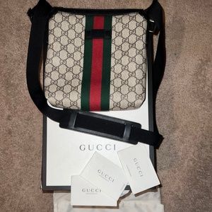 Gucci Mens Monogram Crossbody Bag